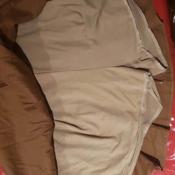 Brown pleated mini skirt with shorts built in - Picture 2 of 5